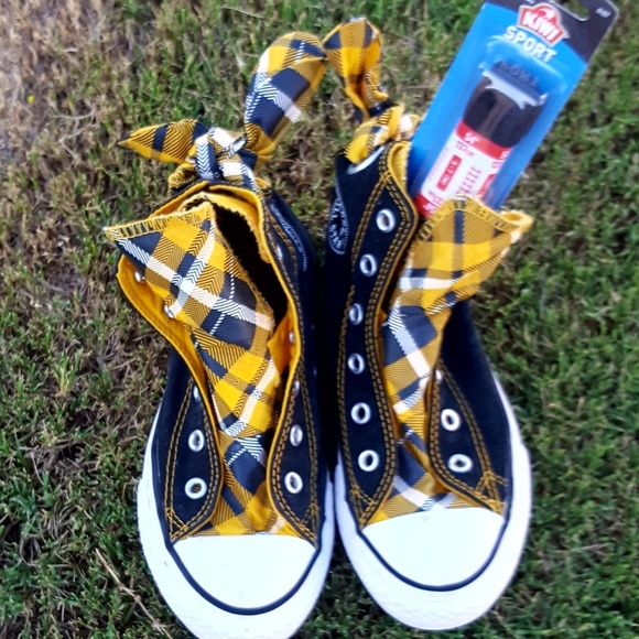 black and yellow chucks